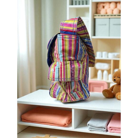 Kalencom Diaper Bag w/ Insulated Bottle Holder NWT Striped Waterproof Vinyl - Picture 3 of 8